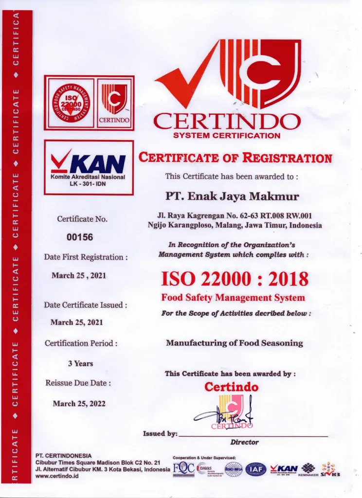 ISO 22000 Certindo